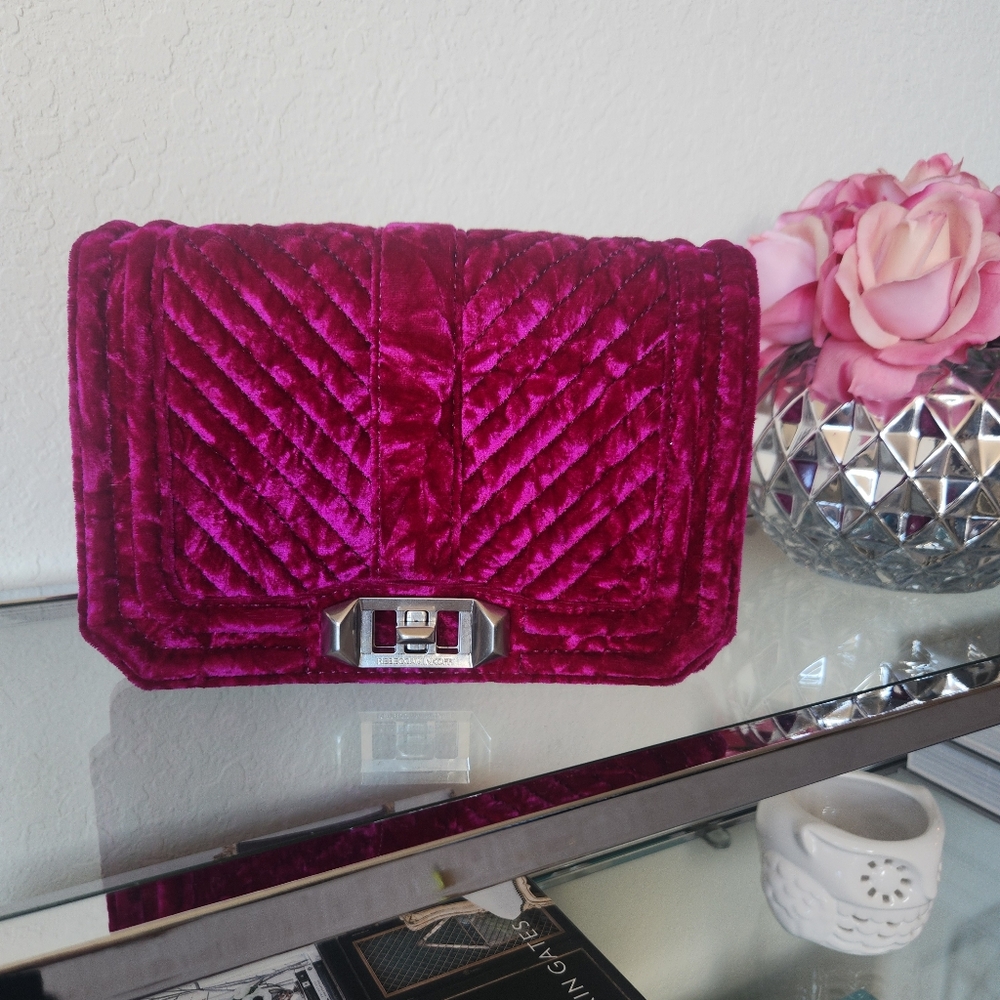 Rebecca Minkoff Small Love Quilted Velvet Crossbody